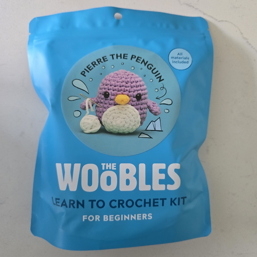The Woobles Crochet Kit - Purple Pierre The Penguin